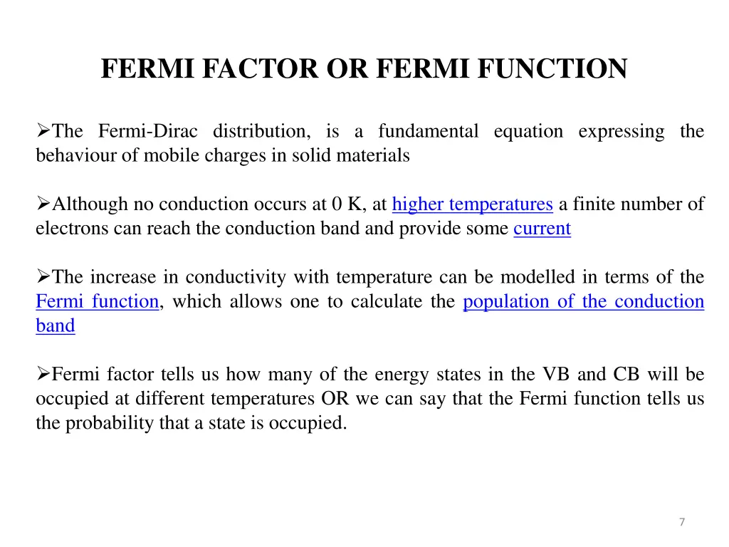 fermi factor or fermi function