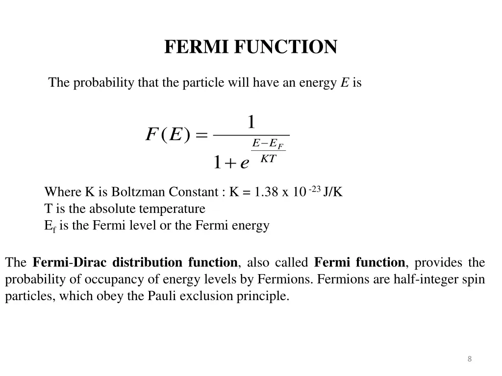 fermi function
