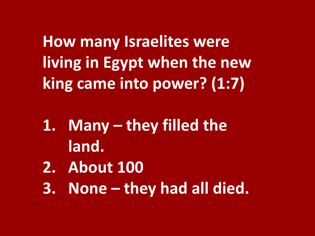 how many israelites were living in egypt when
