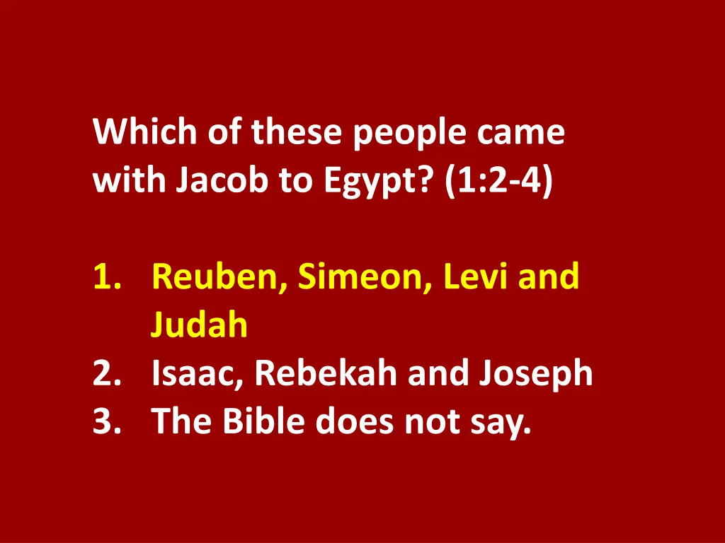 which of these people came with jacob to egypt 1