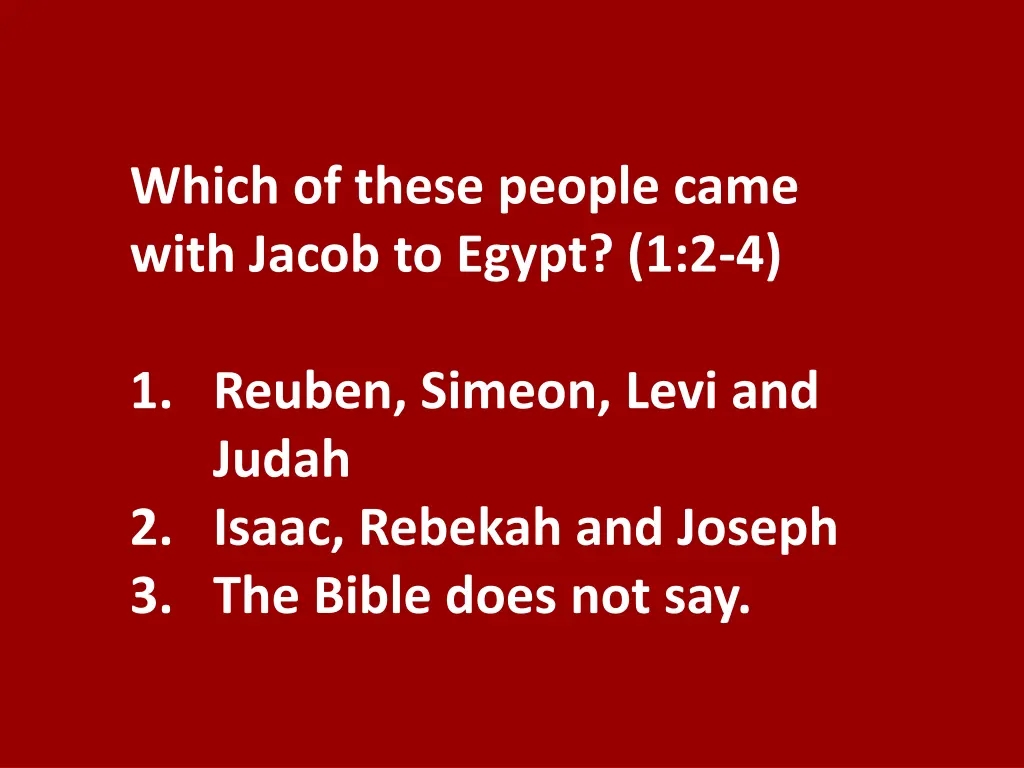 which of these people came with jacob to egypt