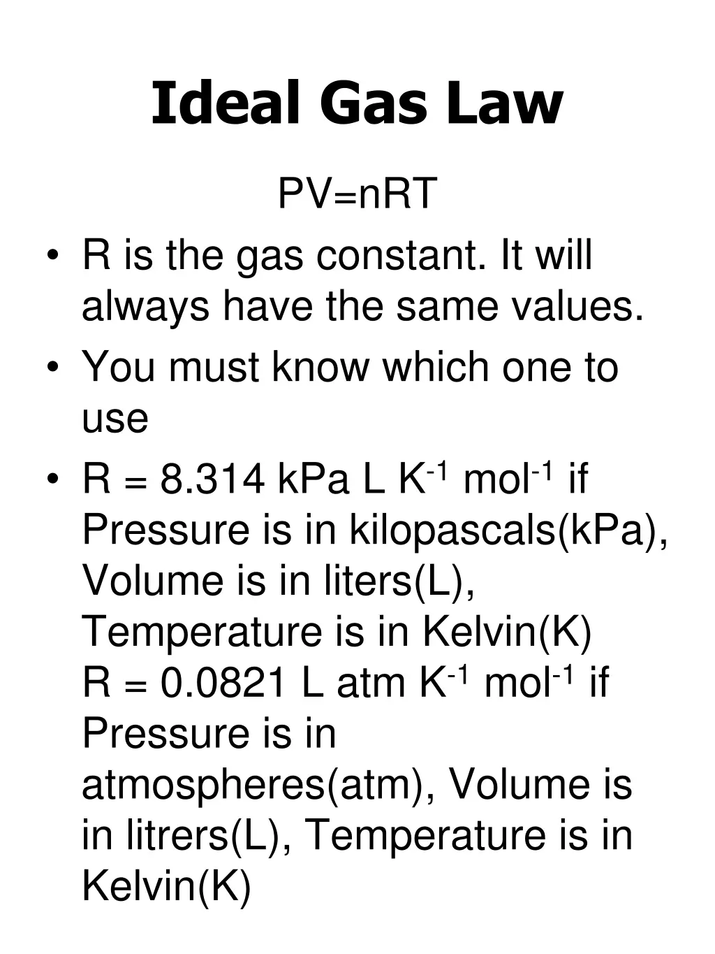ideal gas law