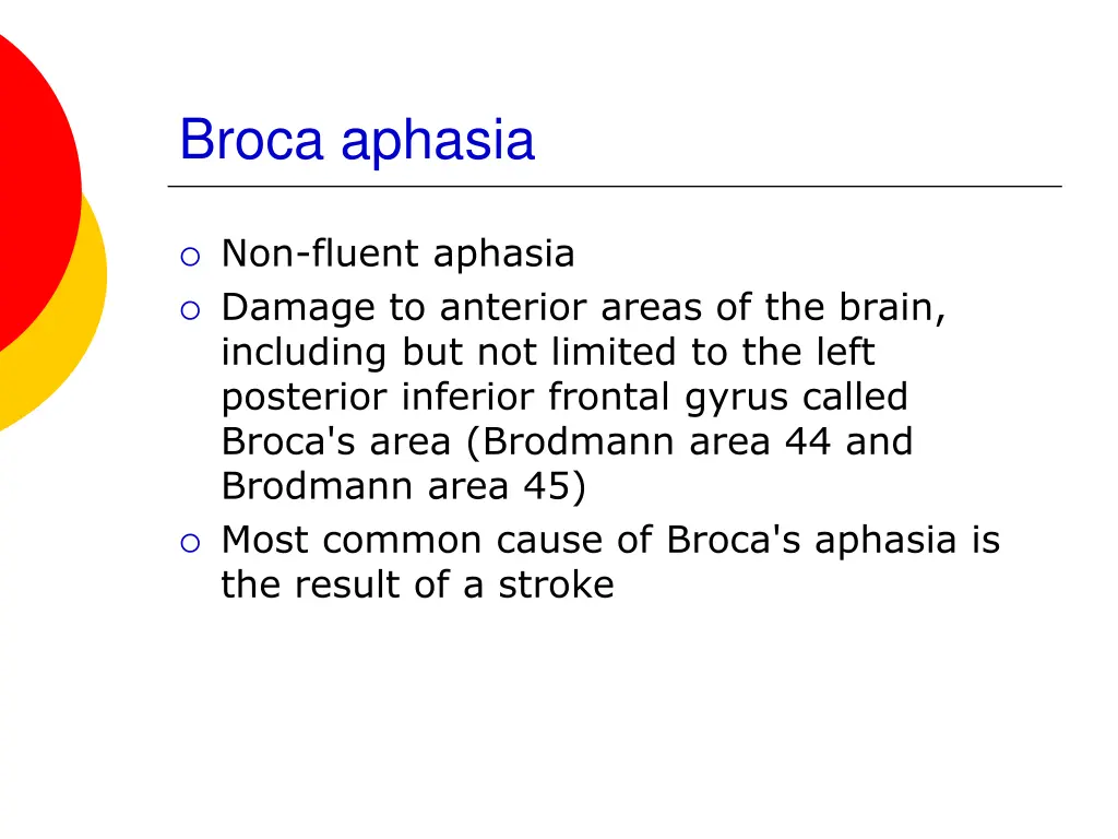 broca aphasia