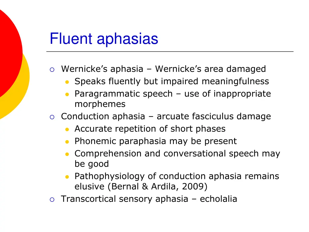fluent aphasias