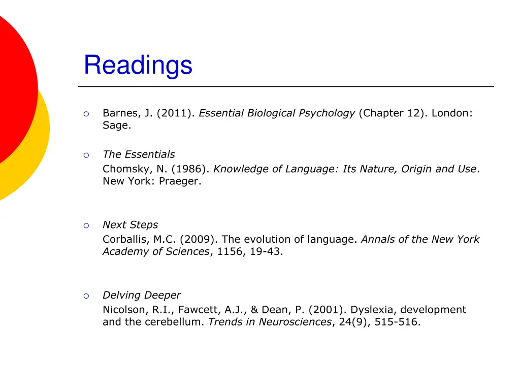readings