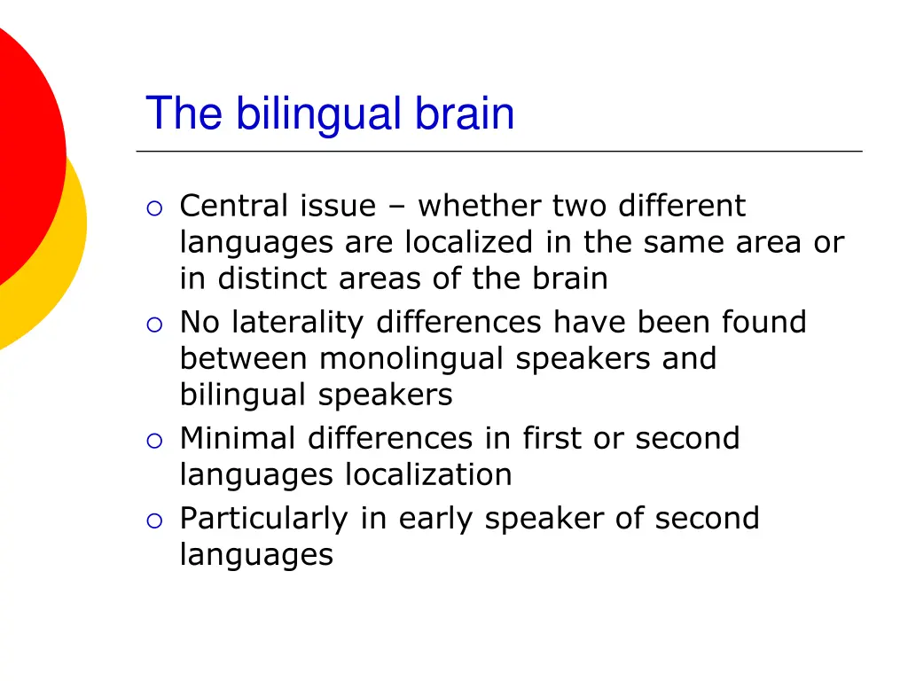 the bilingual brain