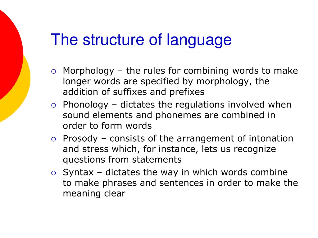 the structure of language