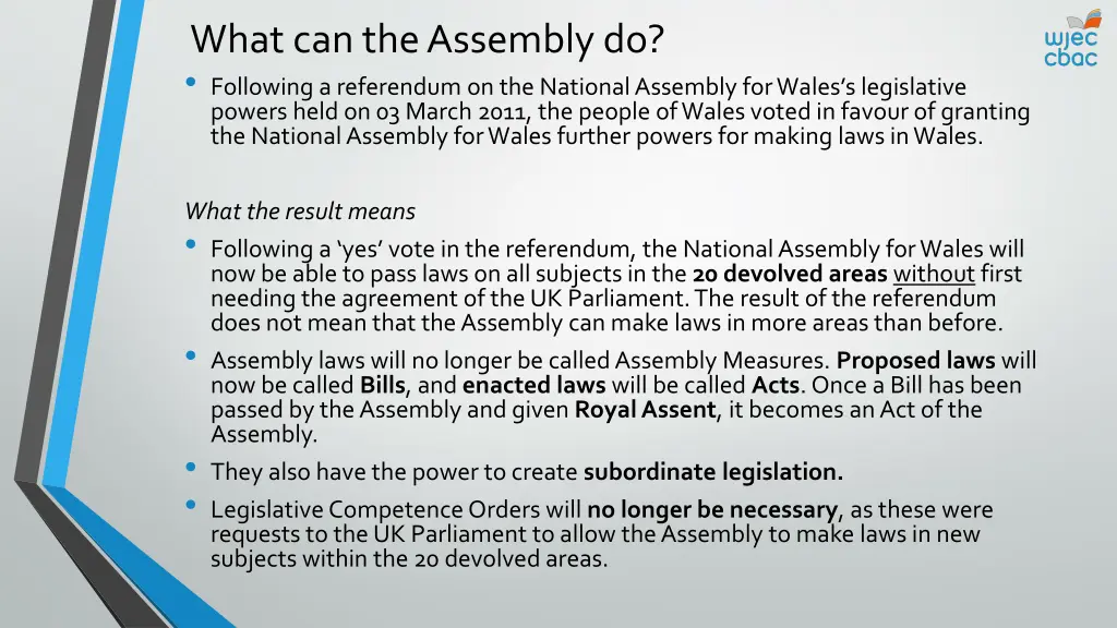 what can the assembly do following a referendum