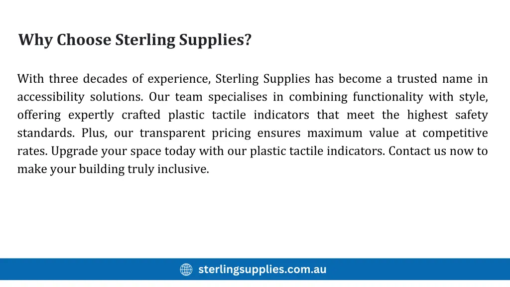 why choose sterling supplies