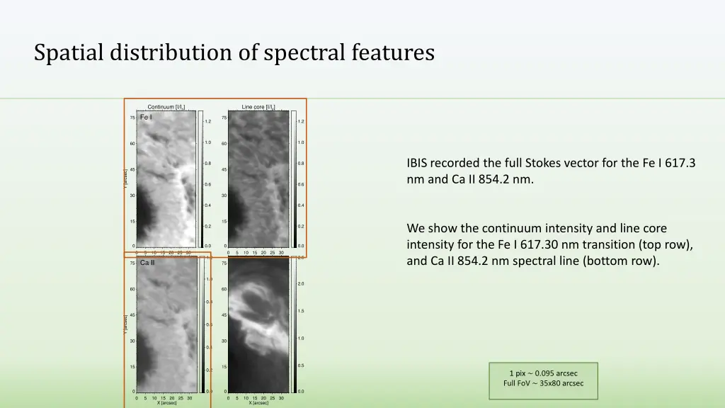 spatial distribution of spectral features