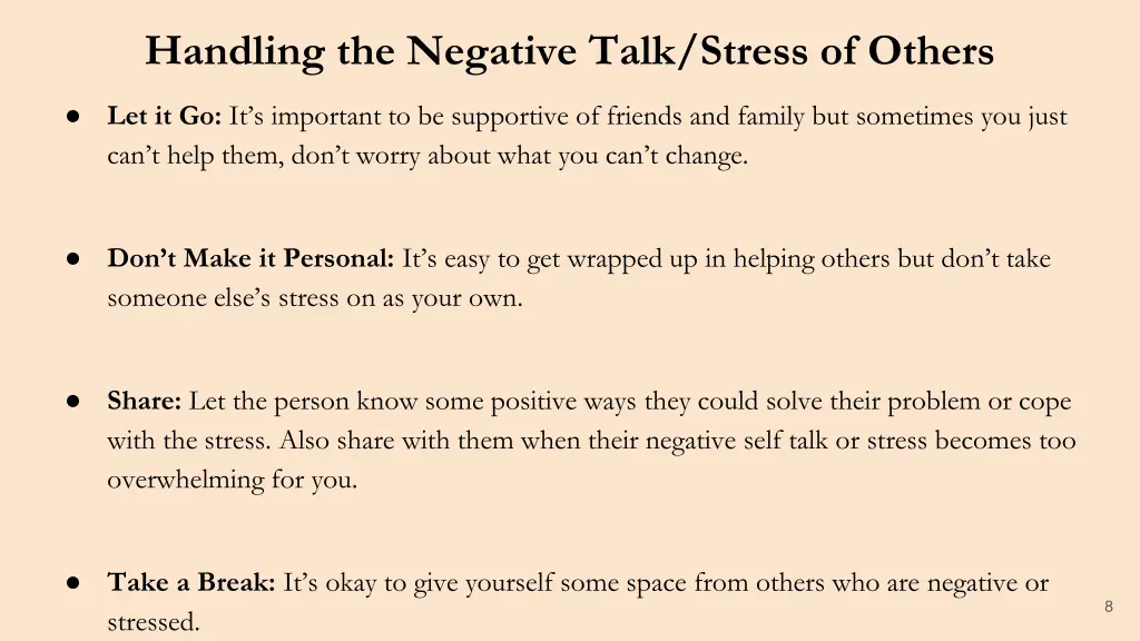handling the negative talk stress of others