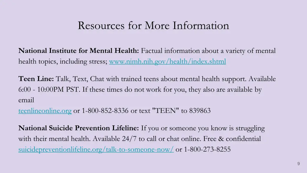 resources for more information