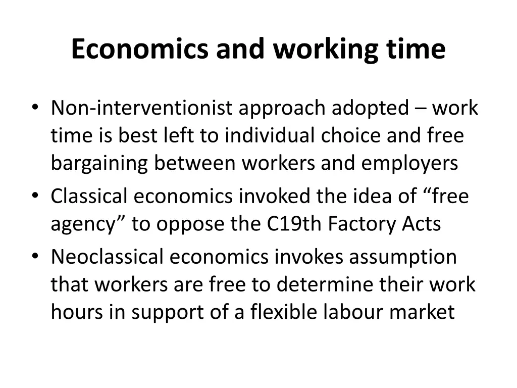 economics and working time 1