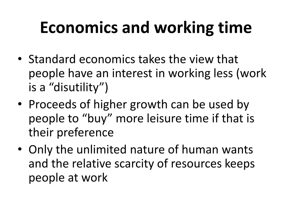 economics and working time 2