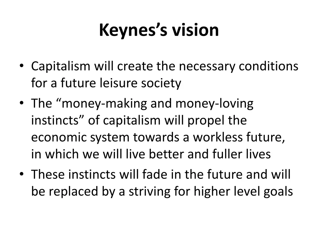 keynes s vision