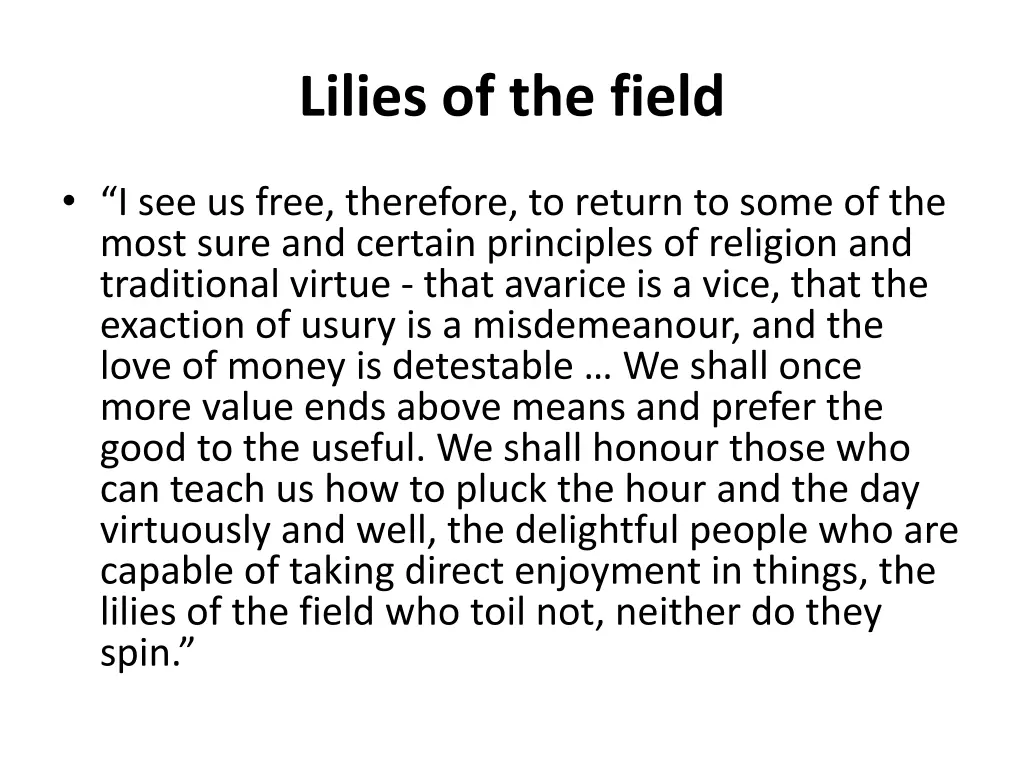 lilies of the field