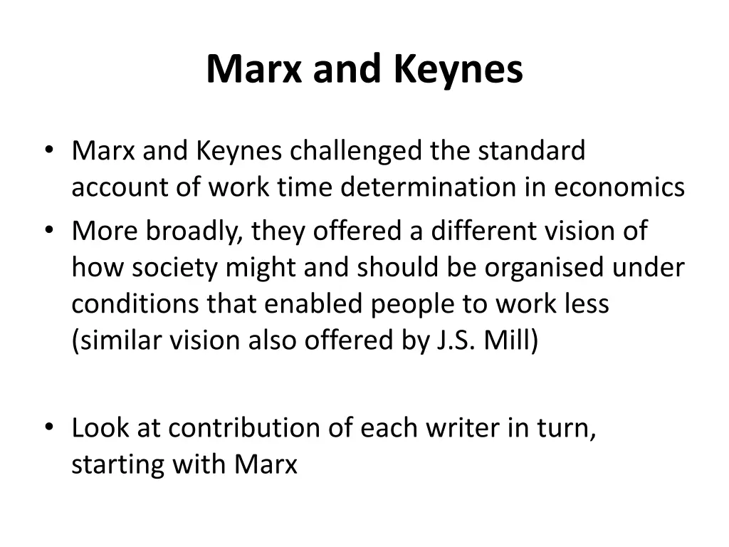 marx and keynes