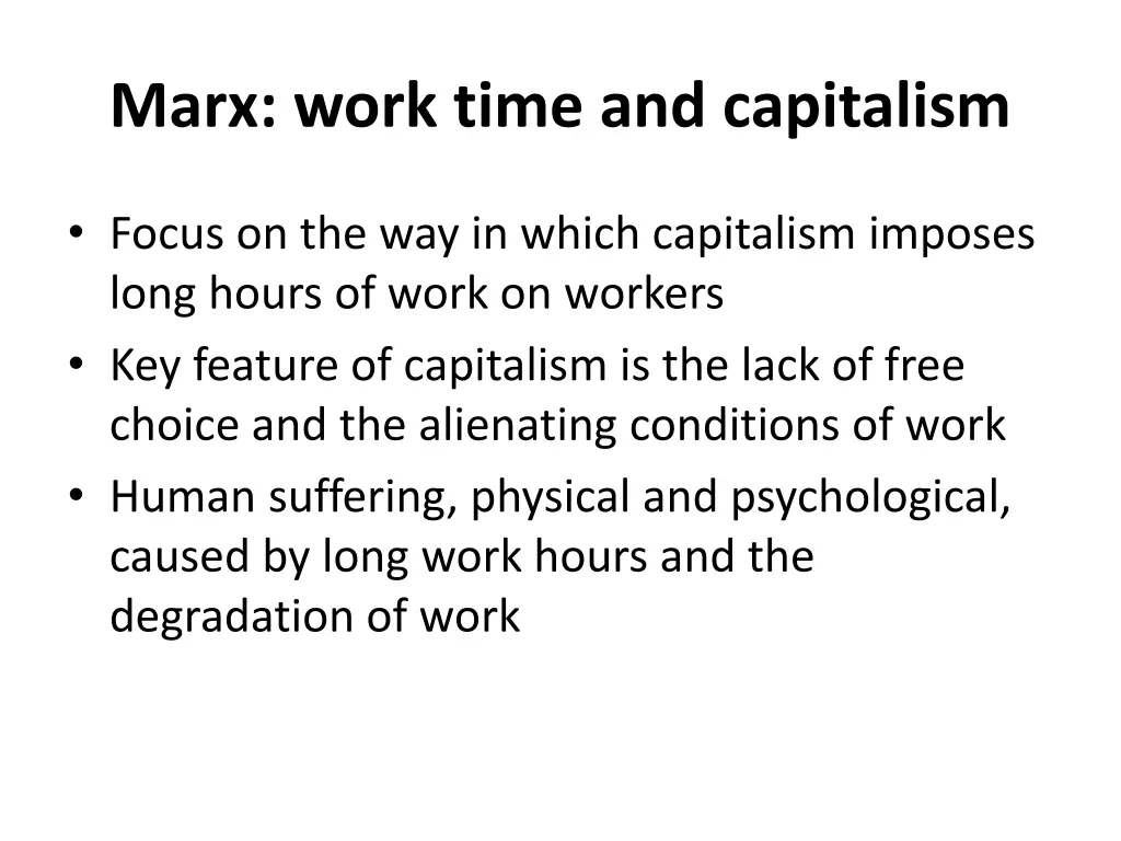 marx work time and capitalism