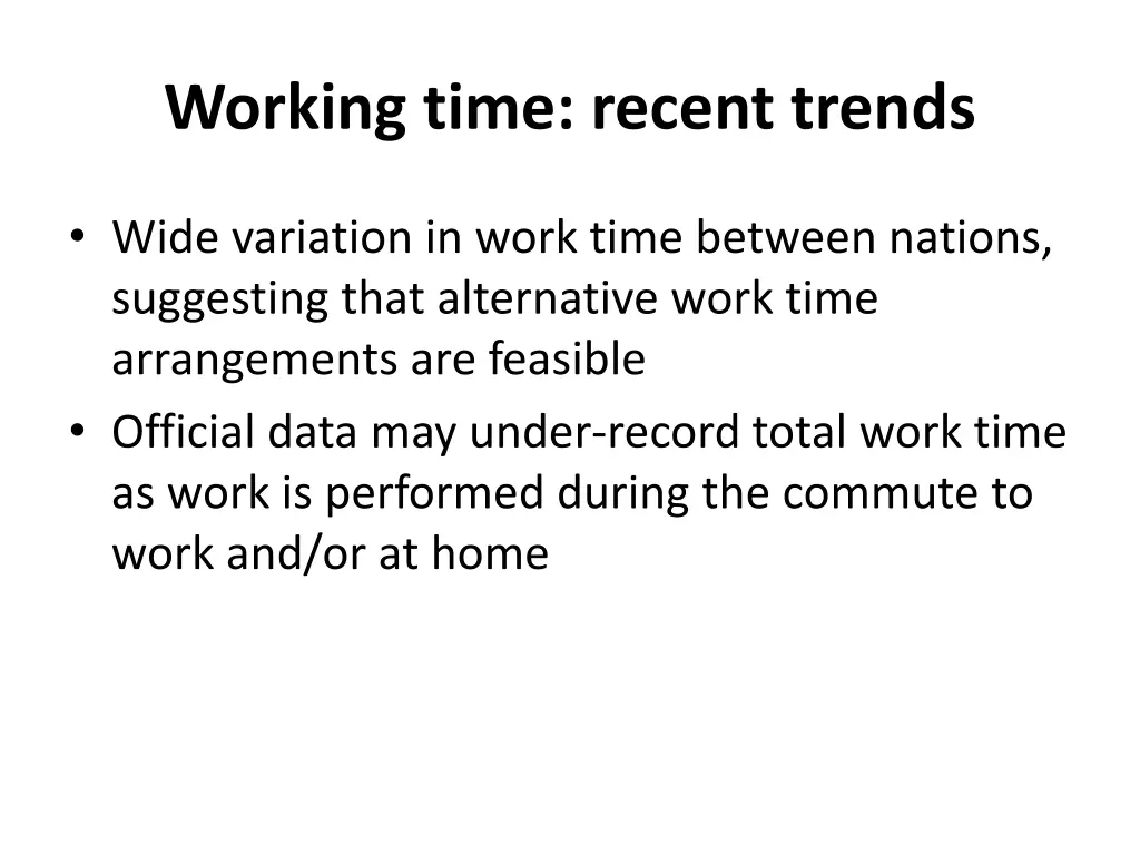 working time recent trends 1