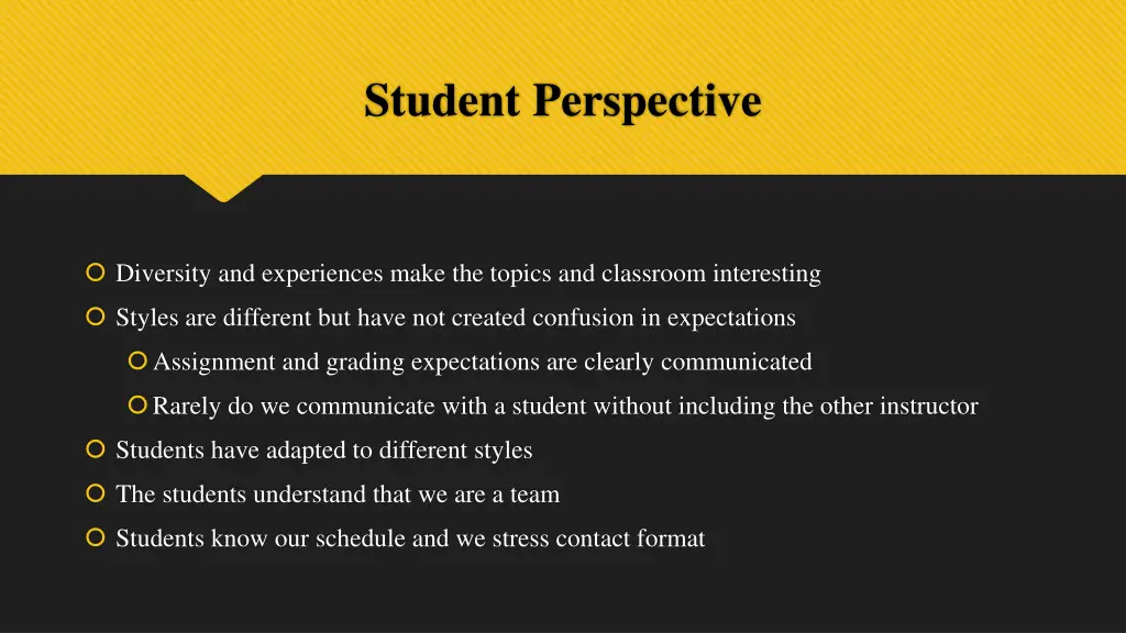 student perspective