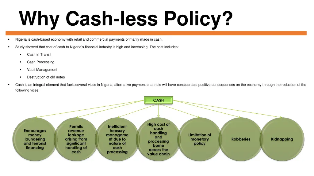 why cash less policy