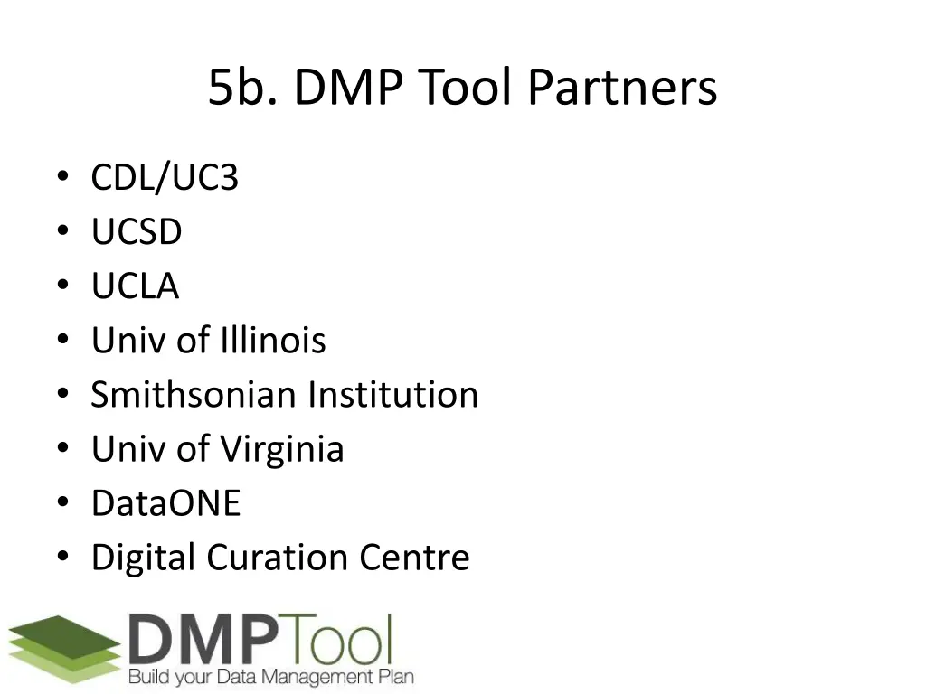5b dmp tool partners