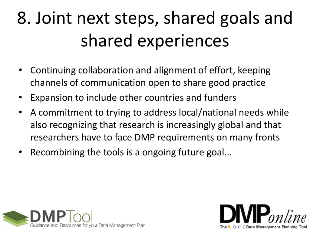 8 joint next steps shared goals and shared