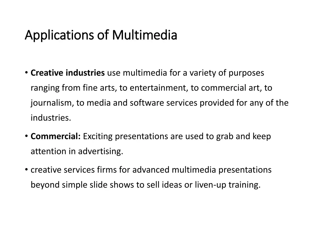 applications of multimedia applications 1