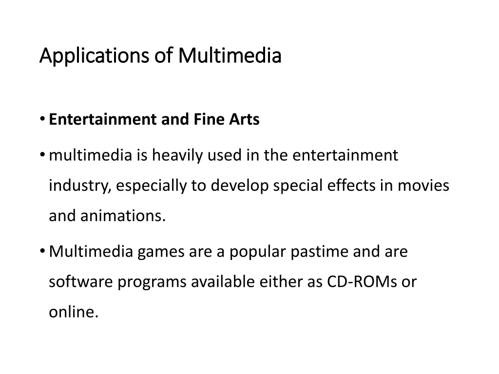 applications of multimedia applications 2