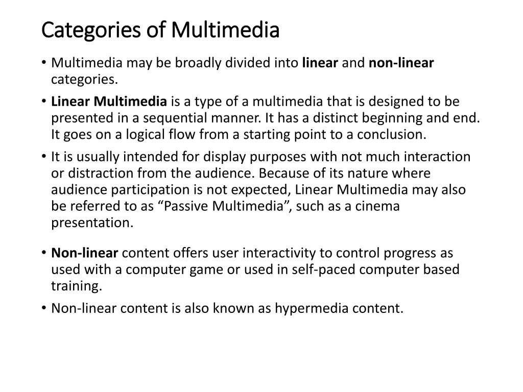 categories of multimedia categories of multimedia