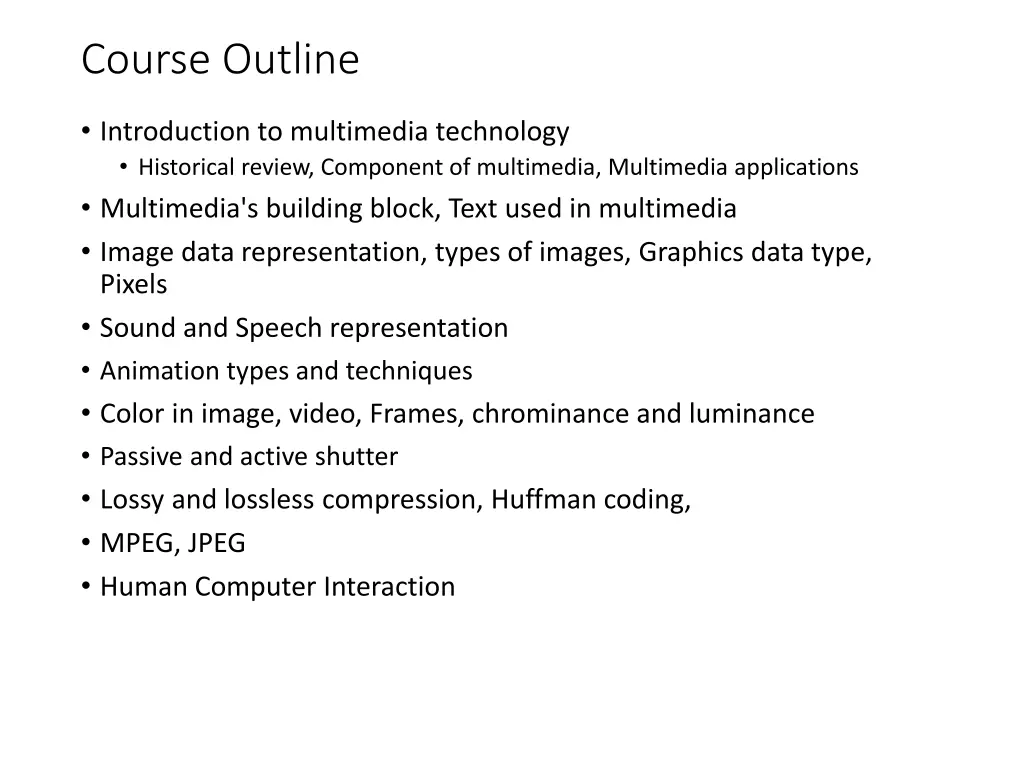 course outline