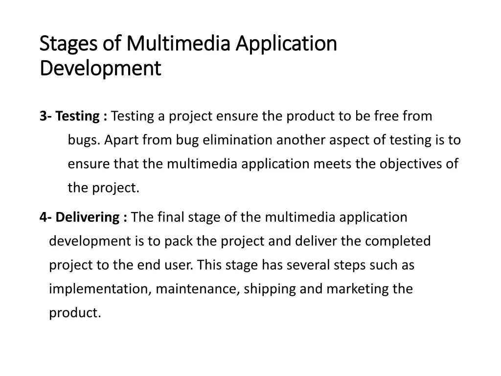 stages of multimedia application stages 1