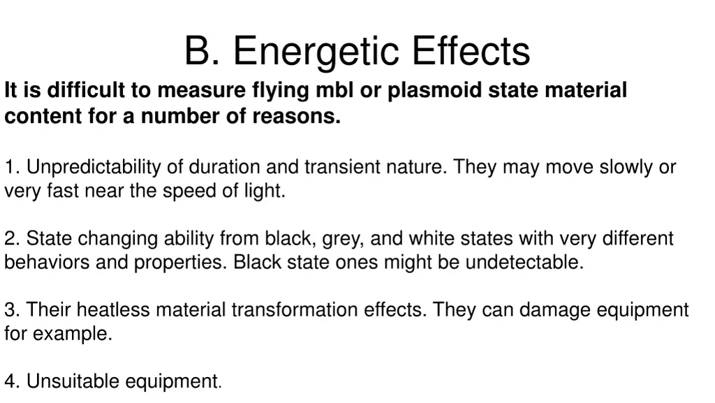 b energetic effects