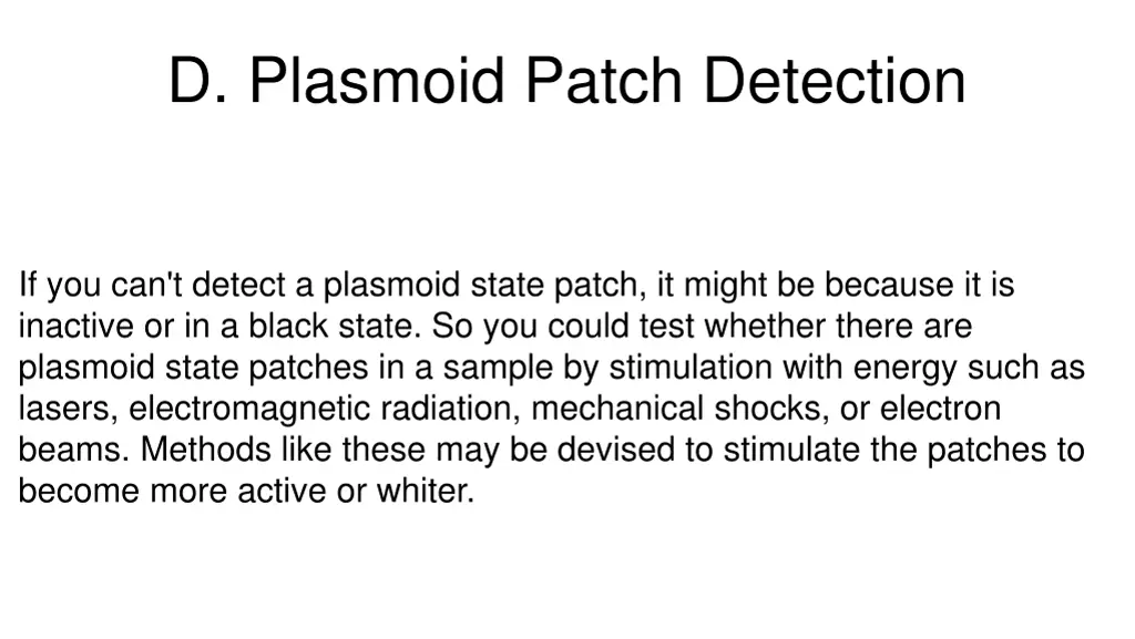 d plasmoid patch detection