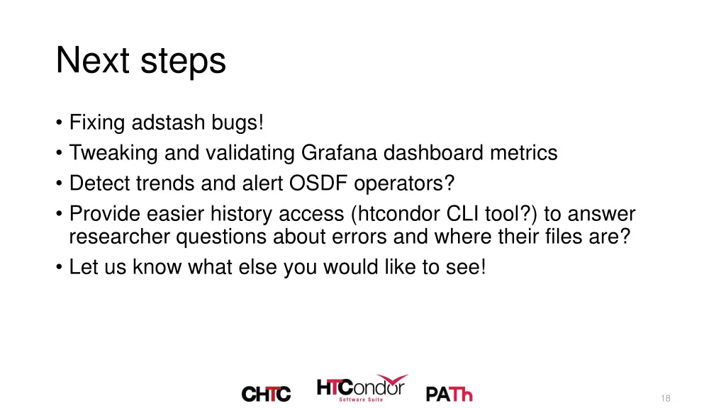 next steps