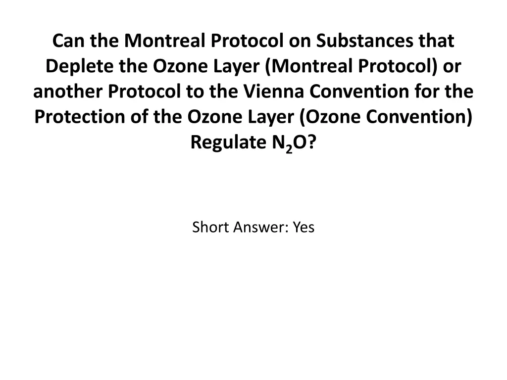 can the montreal protocol on substances that