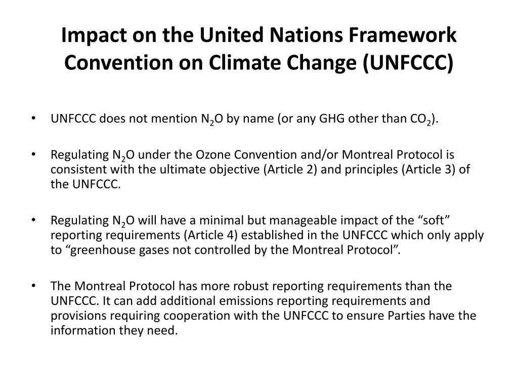 impact on the united nations framework convention