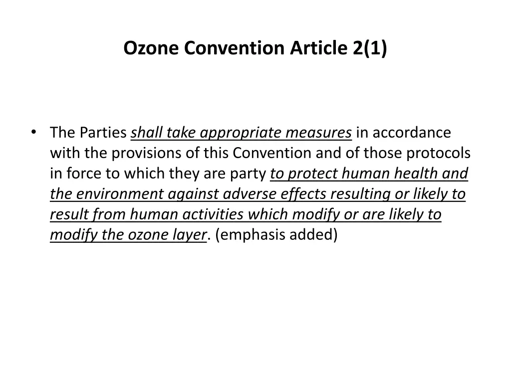 ozone convention article 2 1