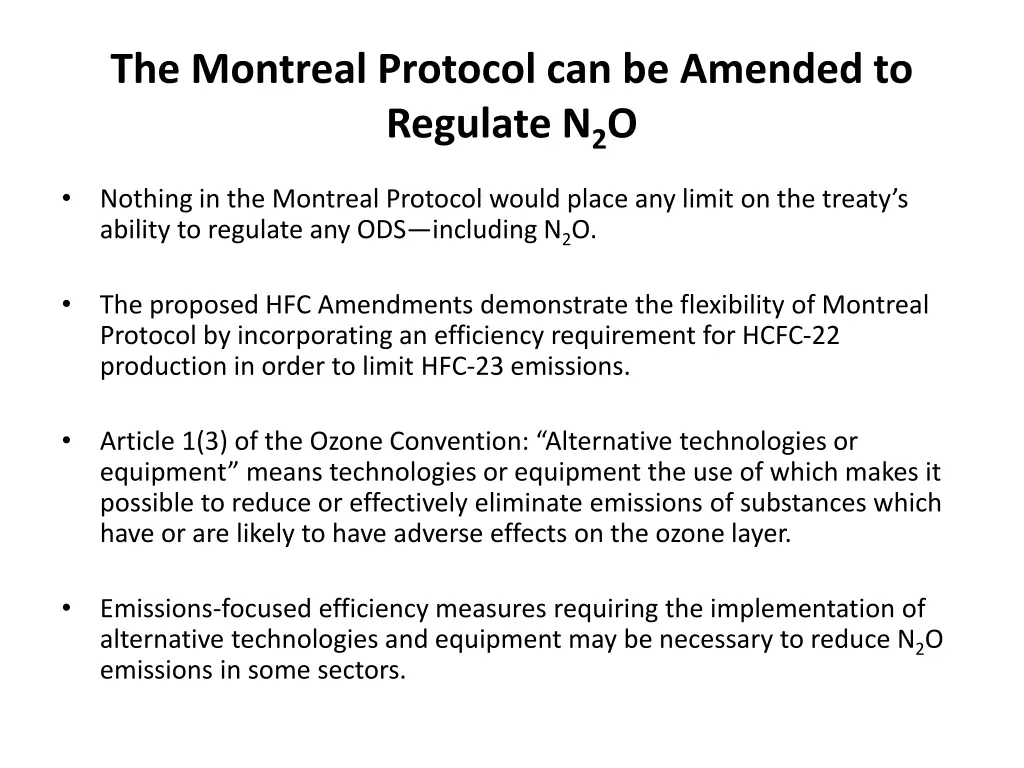 the montreal protocol can be amended to regulate