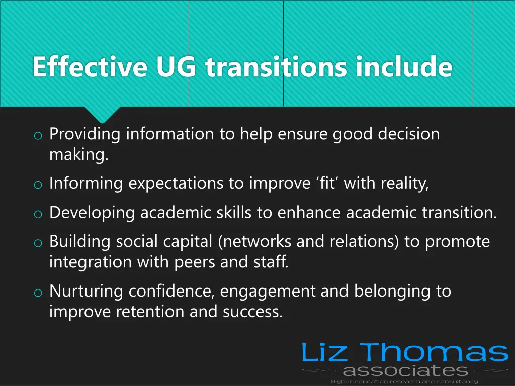 effective ug transitions include