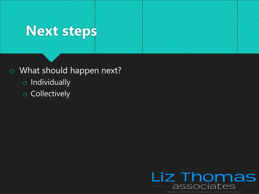 next steps