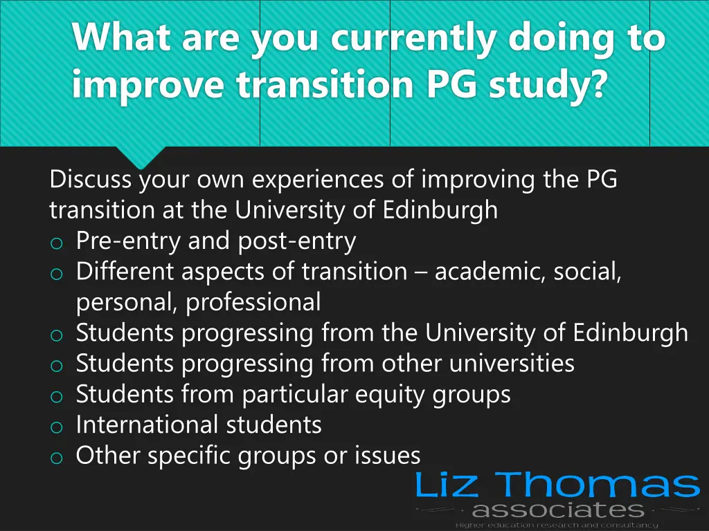 what are you currently doing to improve