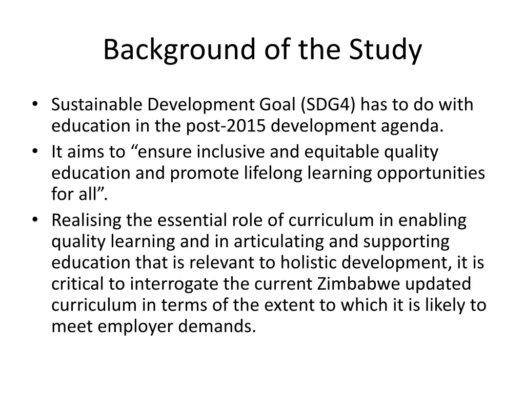 background of the study