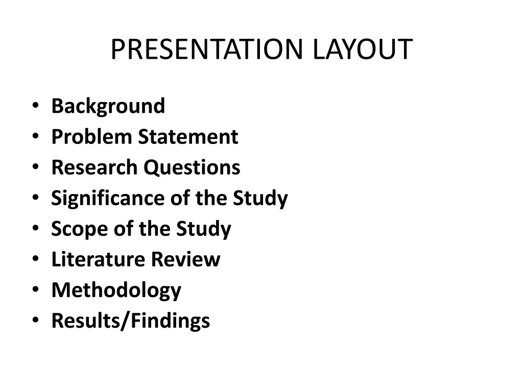presentation layout