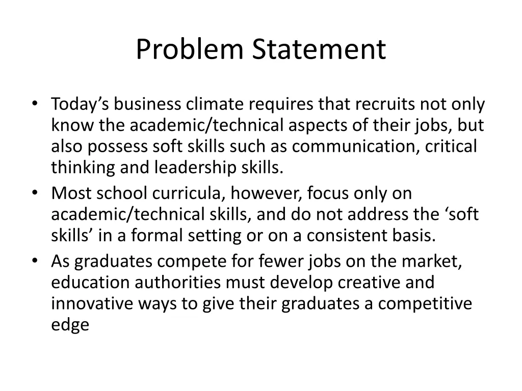 problem statement