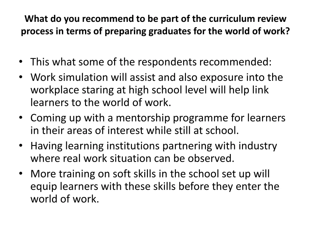 what do you recommend to be part