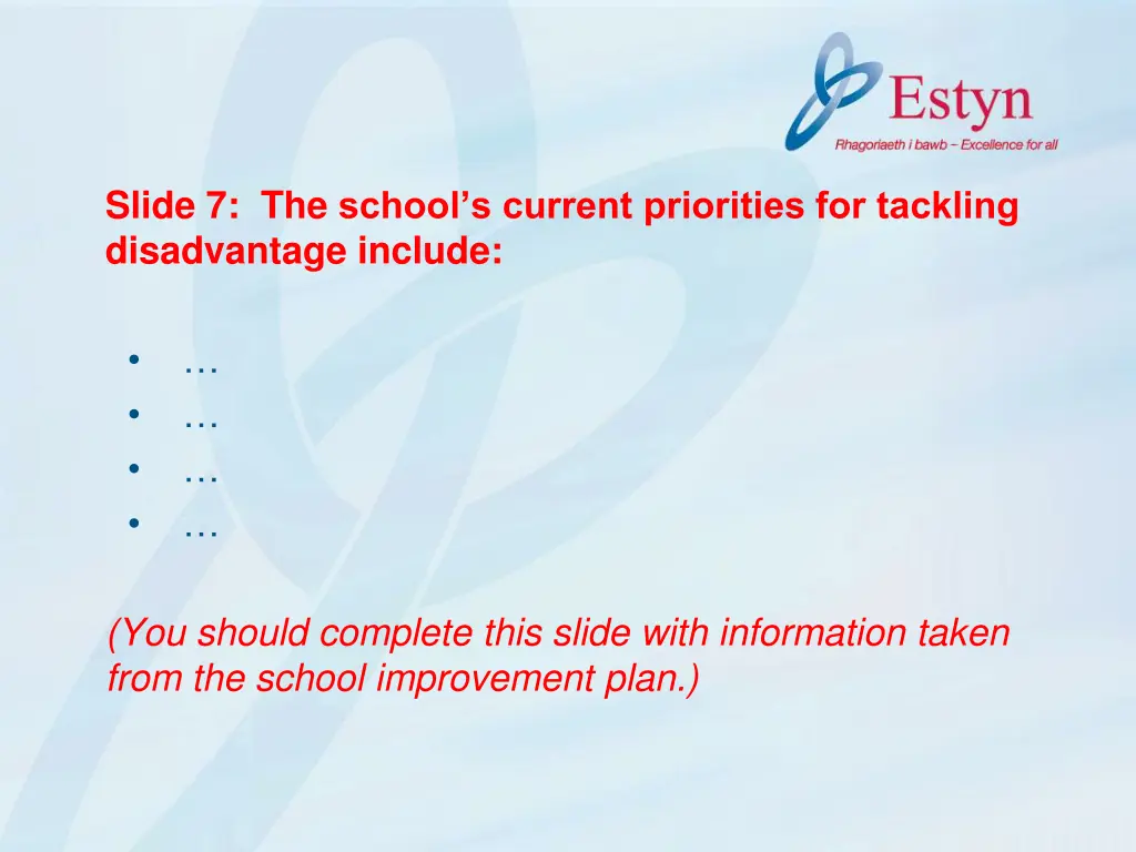 slide 7 the school s current priorities