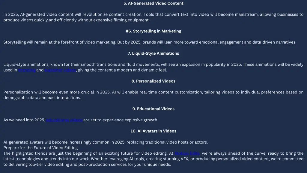 5 ai generated video content