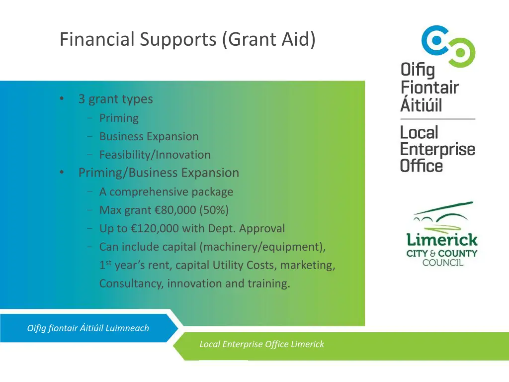 financial supports grant aid