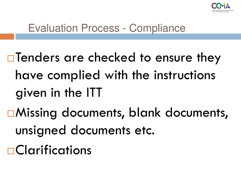 evaluation process compliance